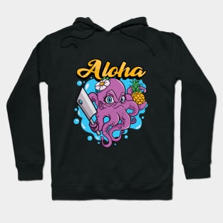 Aloha Octopus holding pineapple Hoodie